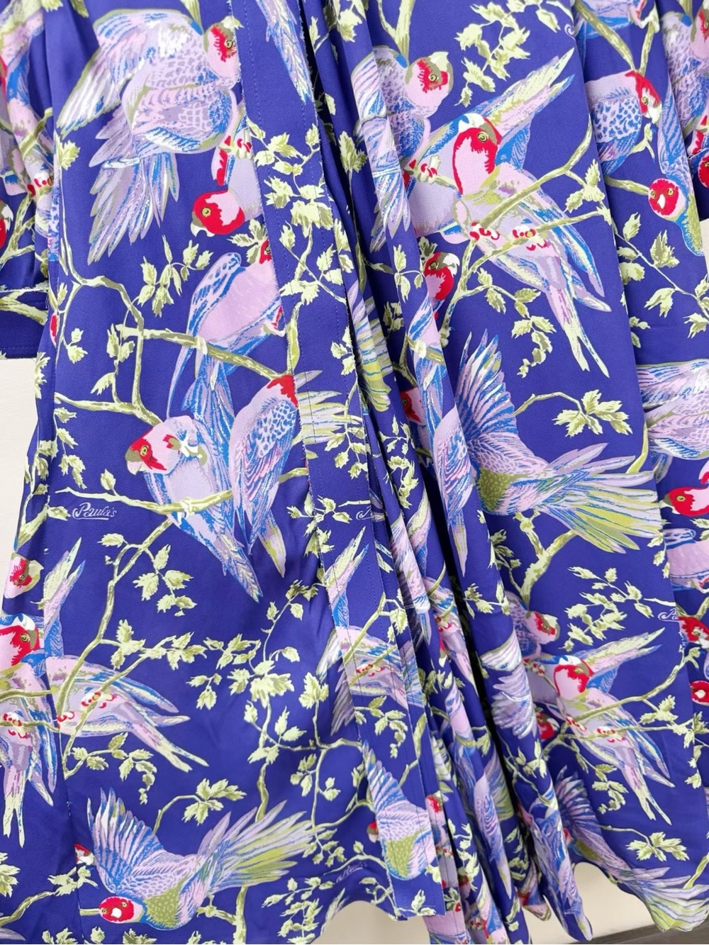 Loewe Navy Blue Floral Long-Sleeve Wrap Dress - Picture 3 of 6